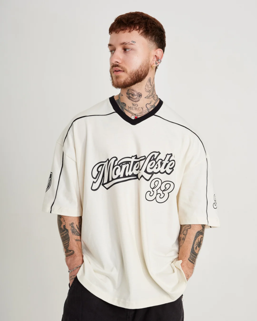 Camiseta Jersey Oversized - 33 Off White